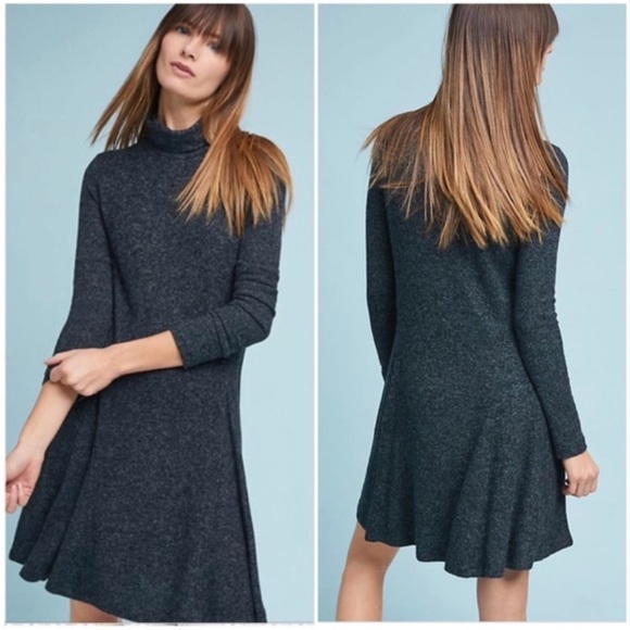 NWT Anthropologie Brushed Fleece Mock Neck Dress - Picture 1 of 3